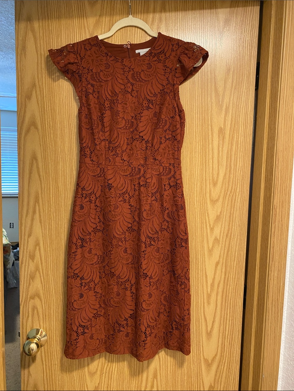 H&M Rust Lace Midi Dress